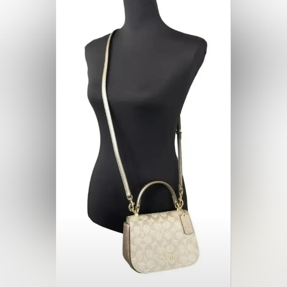 Coach Lysa Top Handle Bag - Champagne - Picture 7 of 10